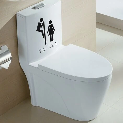 Autocollants Muraux De Toilette Imperméables Amovible Siège De Toilette Porte De Salle De Bains WC Sign Etanche Stickers Muraux (C) 6 Autocollants Muraux De Toilette Imperméables Amovible Siège De Toilette Porte De Salle De Bains WC Sign Etanche Stickers Muraux (C) – Image 4