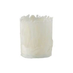 Photophore Verre Et Plumes Ivoire Ysarg 8 Cm