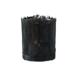 Photophore Verre Et Plumes Noires Ysarg 8 Cm