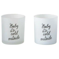 Photophores Verre Blanc Imprimé Noir Bialli H 8 Cm - Lot De 16