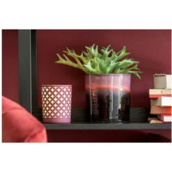 Photophores à Motifs Verre Rouge Et Blanc Winno H 7 -ATMOSPHERA || VIDAXL || Safavieh Soldes 40648772 5