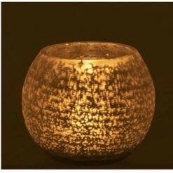 Photophore Verre Craquelé Argenté Mat Licia D 12 Cm -ATMOSPHERA || VIDAXL || Safavieh Soldes 40648934 3