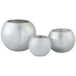 Photophore Verre Craquelé Argenté Mat Licia D 12 Cm -ATMOSPHERA || VIDAXL || Safavieh Soldes 40648934 4