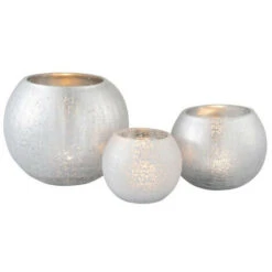 Photophore Verre Craquelé Argenté Mat Licia D 12 Cm -ATMOSPHERA || VIDAXL || Safavieh Soldes 40648934 5