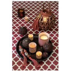 Photophore Verre Bordeaux Pailleté Winno H 9 Cm 9 Photophore Verre Bordeaux Pailleté Winno H 9 Cm -ATMOSPHERA || VIDAXL || Safavieh Soldes 40649091 4