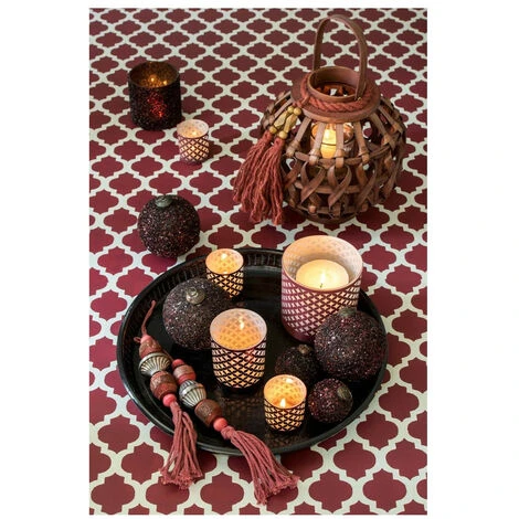 Photophore Verre Bordeaux Pailleté Winno H 9 Cm 6 Photophore Verre Bordeaux Pailleté Winno H 9 Cm – Image 4