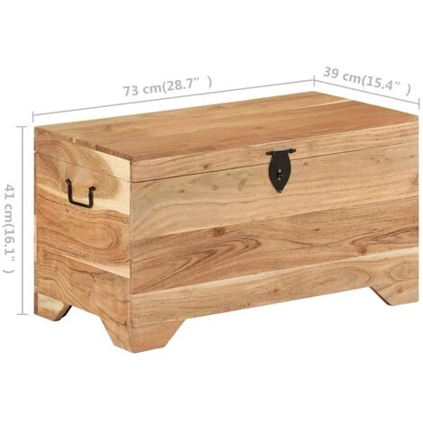 Coffre De Rangement Bois D'acacia Solide VidaXL 5 Coffre De Rangement Bois D'acacia Solide VidaXL – Image 3