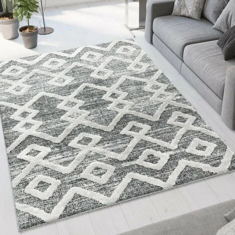 Tapis En Relief Berbère SORA Gris Et Crème (60x110cm) 4 Tapis En Relief Berbère SORA Gris Et Crème (60x110cm) – Image 2