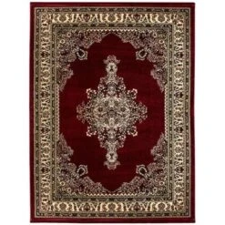Tapis Salon Chambre Oriental Marocain Classique CASA (Rouge - 80x150cm)