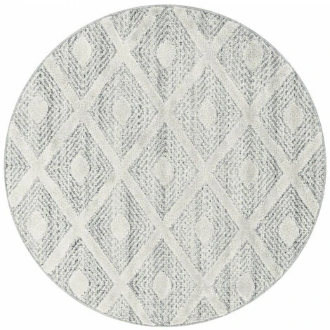 Tapis Rond En Relief Berbère MELIA Crème (80x80cm) 3 Tapis Rond En Relief Berbère MELIA Crème (80x80cm)