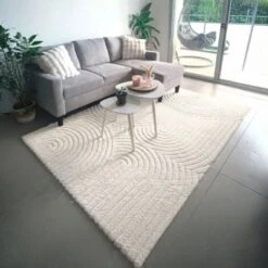 Tapis De Salon En Relief - Circle - Courbe écru Et Crème - 80 X 150 Cm -ATMOSPHERA || VIDAXL || Safavieh Soldes 42304205 2