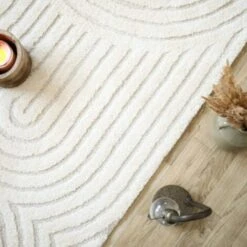 Tapis De Salon En Relief - Circle - Courbe écru Et Crème - 80 X 150 Cm -ATMOSPHERA || VIDAXL || Safavieh Soldes 42304205 4