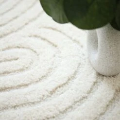 Tapis De Salon En Relief - Circle - Courbe écru Et Crème - 80 X 150 Cm -ATMOSPHERA || VIDAXL || Safavieh Soldes 42304205 5