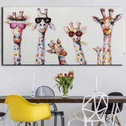 Tableau Toile Decoration, Famille D'animaux Girafe Colorée, 30x60CM,Guazhuni (sans Cadre) 10 Tableau Toile Decoration, Famille D'animaux Girafe Colorée, 30x60CM,Guazhuni (sans Cadre) -ATMOSPHERA || VIDAXL || Safavieh Soldes 43481089 4
