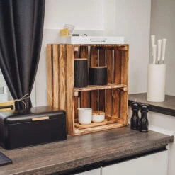 GrandBox Caisse En Bois Flammé 50x40x30 Avec étagère Vintage Retro:Lot De 1 -ATMOSPHERA || VIDAXL || Safavieh Soldes 44167492 3