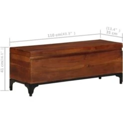 Coffre De Rangement 110x35x41 Cm Bois D'acacia Solide VidaXL 9 Coffre De Rangement 110x35x41 Cm Bois D'acacia Solide VidaXL -ATMOSPHERA || VIDAXL || Safavieh Soldes 44933577 3