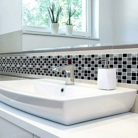 Autocollant En Tuile Pour Salle De Bain Et Cuisine, Stickers Carrelage Autocollant Mural Imperméable, Stickerscarrelage Adhésifs Pour Les Carreaux De Murs Décor De Taille,Irisfr (10x10cm,30pcs) 6 Autocollant En Tuile Pour Salle De Bain Et Cuisine, Stickers Carrelage Autocollant Mural Imperméable, Stickerscarrelage Adhésifs Pour Les Carreaux De Murs Décor De Taille,Irisfr (10x10cm,30pcs) – Image 4