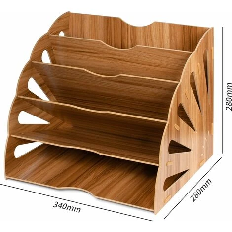 Organisateur De Fichiers, Trieur En Bois Classement Papier Bureau Rangement Pour Papier A4, Magazine Et Document(34 X 28 X 28cm) 4 Organisateur De Fichiers, Trieur En Bois Classement Papier Bureau Rangement Pour Papier A4, Magazine Et Document(34 X 28 X 28cm) – Image 2