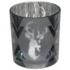 Paris Prix - Photophore Verre Cylindre Bois 8cm Argent -ATMOSPHERA || VIDAXL || Safavieh Soldes 46300498 1