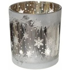 Paris Prix - Photophore Verre Cylindre Polaire 8cm Blanc