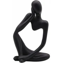 La Statue Du Penseur, Résine Penseur Sculpture Abstraite Statue Caractère Moderne Figurines Accueil Décor Bureau De Bureau Ornement D'anniversaire Cadeaux Noir Gauche