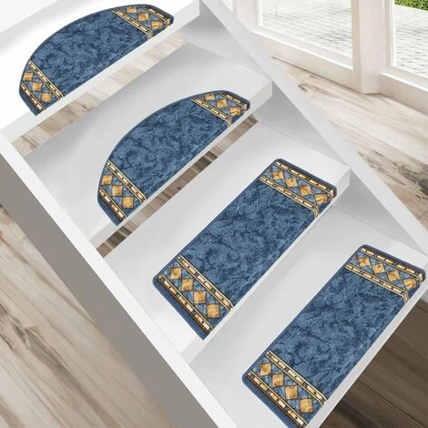 Tapis D'escalier Rügen Bleu Rectangulaire 6 Tapis D'escalier Rügen Bleu Rectangulaire – Image 4