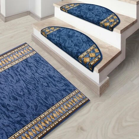 Tapis D'escalier Rügen Bleu Rectangulaire 7 Tapis D'escalier Rügen Bleu Rectangulaire – Image 5