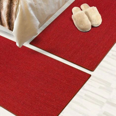 Descente De Lit Sisal Sylt 3 Pièces Rouge 1 Tapis: 67 X 250 Cm + 2 Tapis: 67 X 140 Cm 6 Descente De Lit Sisal Sylt 3 Pièces Rouge 1 Tapis: 67 X 250 Cm + 2 Tapis: 67 X 140 Cm – Image 4