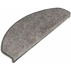 Tapis D'escalier Sundae Argent 23,5 X 65 Cm Demi-circulaire