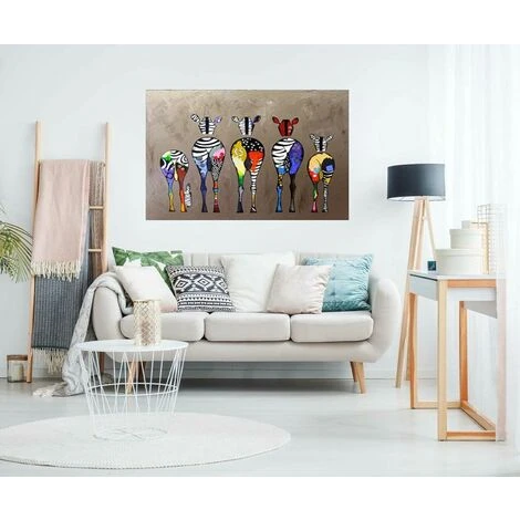 Banksy Toile Tableau Zebra Herd Colourful Rears Street Art Graffiti Toile Art Décor Impression Sur Toile Tableau Décoration Murale Salon Moderne N'inclus Pas Cadre 40x50cm - Versailles 5 Banksy Toile Tableau Zebra Herd Colourful Rears Street Art Graffiti Toile Art Décor Impression Sur Toile Tableau Décoration Murale Salon Moderne N'inclus Pas Cadre 40x50cm - Versailles – Image 3