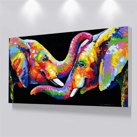 Couple éléphants Salon Photos Mur Art Affiches Et Impressions Animaux Abstraits Coloré éléphant Toile Peintures 60x90 Cm Pas De Cadre -Versailles 3 Couple éléphants Salon Photos Mur Art Affiches Et Impressions Animaux Abstraits Coloré éléphant Toile Peintures 60x90 Cm Pas De Cadre -Versailles