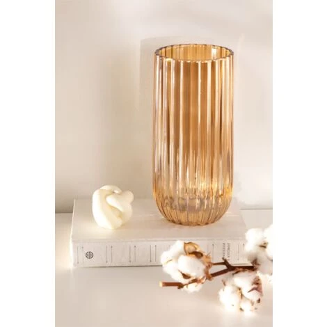 Vase En Verre Inar SKLUM Jaune Doré Transparent 4 Vase En Verre Inar SKLUM Jaune Doré Transparent – Image 2