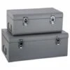 ATMOSPHERA Lot De 2 Cantines Métal Gris Forme Valise -ATMOSPHERA || VIDAXL || Safavieh Soldes 47576259 1
