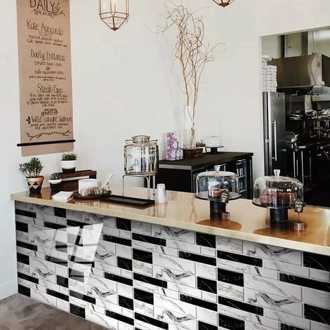 Stickers Cuisine Et Salle De Bain Autocollant Mural Adhésive Décorative à Carreaux De Ciment Adhesif Pour Carrelage Mural Pour Salle De Bain Ou Cuisine Autocollant (Noir Blanc,24pcs) Guazhuni 6 Stickers Cuisine Et Salle De Bain Autocollant Mural Adhésive Décorative à Carreaux De Ciment Adhesif Pour Carrelage Mural Pour Salle De Bain Ou Cuisine Autocollant (Noir Blanc,24pcs) Guazhuni – Image 4