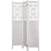 Paravent En Bois De Pin Cérusé En Blanc, Campagne