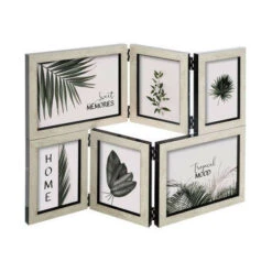 ATMOSPHERA Pêle-mêle Pliable En Plastique - 6 Photos - 45,3 X 1,5 X 31,5 Cm - Beige - Livraison Gratuite