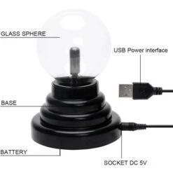 Boule à Capteur Tactile à Boule Plasma, Boule Magique Lumineuse, Accessoires De Décoration De Fête, Chambre D'enfant Et Cadeaux -ATMOSPHERA || VIDAXL || Safavieh Soldes 50150666 3