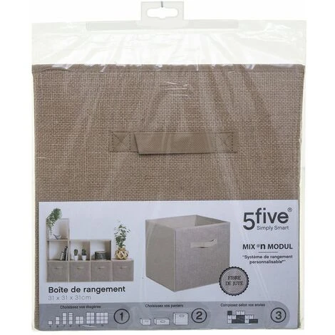 Lot De 2 Boîtes De Rangement Pliable En Jute - 31 X 31 - Marron - Longueur/Largeur/Hauteur 31cm 5 Lot De 2 Boîtes De Rangement Pliable En Jute - 31 X 31 - Marron - Longueur/Largeur/Hauteur 31cm – Image 3