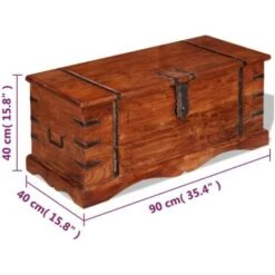 Coffre De Rangement Bois Massif VidaXL 9 Coffre De Rangement Bois Massif VidaXL -ATMOSPHERA || VIDAXL || Safavieh Soldes 5055542 3