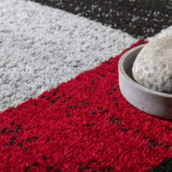 Paco Home Tour De Lit Tapis De Couloir Moderne Abstrait Demi-Cercles Rouge Gris 3 Pièces 2x 60x100 / 1x 80x250 Cm -ATMOSPHERA || VIDAXL || Safavieh Soldes 50622935 3