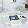 Paco Home Tapis Chambre Enfant Tapis De Jeux Tapis Bébé Losanges Étoiles Gris Bleu Blanc 80 Cm Rond -ATMOSPHERA || VIDAXL || Safavieh Soldes 50624846 1