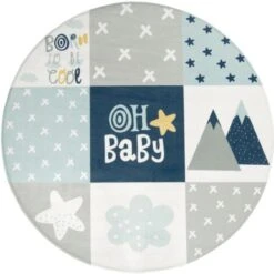 Paco Home Tapis Chambre Enfant Tapis De Jeux Tapis Bébé Losanges Étoiles Gris Bleu Blanc 80 Cm Rond -ATMOSPHERA || VIDAXL || Safavieh Soldes 50624846 5