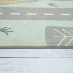 Paco Home Tapis Chambre Enfant Tapis De Jeux Tapis Bébé Route Ours Élan Arbres Vert Gris 80 Cm Rond -ATMOSPHERA || VIDAXL || Safavieh Soldes 50624855 2