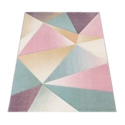 Paco Home Tapis Poils Ras Moderne Tendance Pastel Géométrique Inspiration Multicolore 60x100 Cm -ATMOSPHERA || VIDAXL || Safavieh Soldes 50625681 5