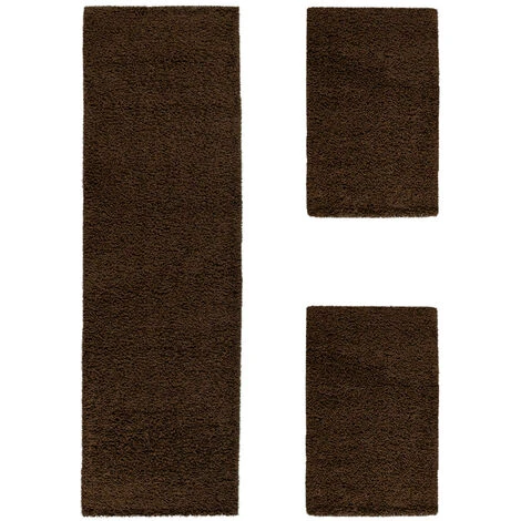 Paco Home Tapis De Contour De Lit De Couloir Shaggy Poils Longs Brun Marron 3 Pcs 2x 60x100 / 1x 70x250 Cm 4 Paco Home Tapis De Contour De Lit De Couloir Shaggy Poils Longs Brun Marron 3 Pcs 2x 60x100 / 1x 70x250 Cm – Image 2