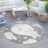 Paco Home Tapis Enfant Chambre D’Enfant Rond Tapis De Jeux Garçon Fille Effet 3D Lune Gris 120 Cm Rond -ATMOSPHERA || VIDAXL || Safavieh Soldes 50629878 1