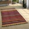 Paco Home Tapis De Créateur Tapis Tissé Kilim Tissé Main 100 % Coton Moderne Rayé Coloré 60x110 Cm