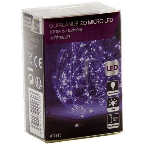 Guirlande Cuivre LED à Piles Blanc Froid 1.05 Mètre 3 Guirlande Cuivre LED à Piles Blanc Froid 1.05 Mètre