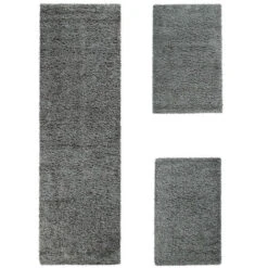 Paco Home Tapis De Contour De Lit De Couloir Shaggy Poils Longs Gris 3 Pcs 2x 60x100 / 1x 70x250 Cm -ATMOSPHERA || VIDAXL || Safavieh Soldes 50712991 2