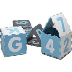 Paco Home Tapis Puzzle Tapis Jeux Tapis Mousse Tapis Bébé Garçon Lettres Pastel Bleu 32x32 Cm X 36 Pièces -ATMOSPHERA || VIDAXL || Safavieh Soldes 50837174 5